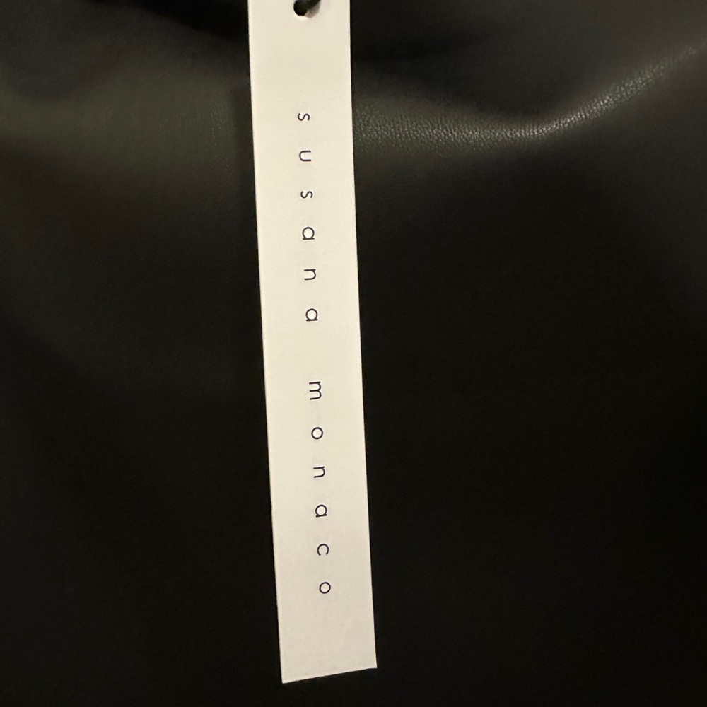 Susana Monaco XS Faux Leather Black Pencil Skirt NWT - Picture 5 of 9